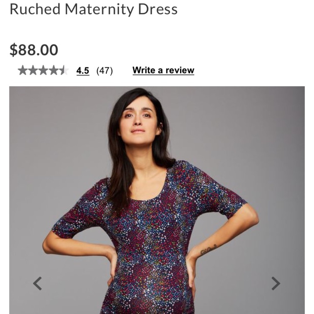 Maternity ruched hearts print dress